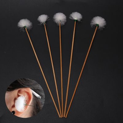 5Pcs Goose Feather Earpick Wax Remover Curette Adult Bamboo Handle Ear Dig Tools Spoon Cleaner Stick Health Care