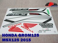 HONDA GROM125 MSX125 GROM MSX year 2015 STICKER “WHITE-RED”  // สติ๊กเกอร์ติดตัวรถ สีขาว-แดง