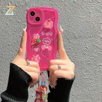 OPPO A78 A57 4G A54 A16 A15 A77 A12 A3S A5 A7 A5S A15S A31 2020 A53 A9 2020 A5 2020 A96 A76 F9 ins Gelombang Kristal strawberry bear Liontin Silikon Telepon c 5201945✣