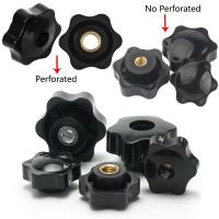 1/5 PCS M4 M5 M6 M8 M10 M12 Plum Hand Tighten Nuts Handle Thread Star Mechanical Black Thumb Nuts Clamping Knob Manual Nuts