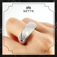 [SETTE] Polished Ring With White Diamond 925 Rhodium Plated - RS2549-DI [เซตเต้] แหวนตกแต่งเพชรแท้ ตัวเรือนเงิน 925 ชุบโรเดียม