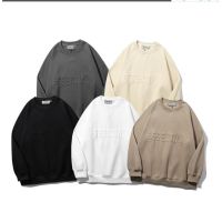 High Street FOG FEAR OF GOD Double Line ESSENTIALS Embossed Embossed Crew Neck Sweatshirt