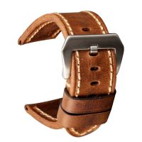 ▶★◀ Suitable for hand-folded cowhide strap Suitable for PAM Pei genuine leather 20 22 24 26MM retro mens watch chain