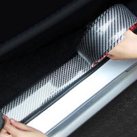 1M Carbon Fiber Rubber Moulding Strip Soft Black Trim Bumper Strip DIY Door Sill Protector Edge Guard Car Stickers Car Styling