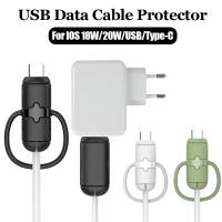 Penutup Penggulung Kabel Pengisi Daya Silikon Universal untuk Android IPhone 14 13 18/20W Pengisi Daya Pelindung Kepala Penutup Casing Kabel Data USB