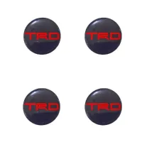 สติ๊กเกอร์เรซิ่นฝาล้อ TRD สีแดง ฝาล้อขนาด 7 cm จำนวน 4 ชิ้น*งานดีติดตั้งง่าย**