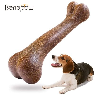 Benepaw Nearly Indestructible Dog Bone Natural Non-Toxic Puppy Toys For Small Medium Large Dogs Pet Chew Game Dental Care Toys