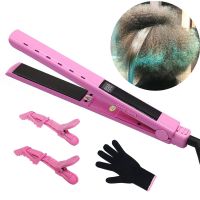 【LZ】✽✑  Alisador de cabelo e encrespador com display LCD digital titânio Flat Iron Planchas ajustáveis temperatura Seur