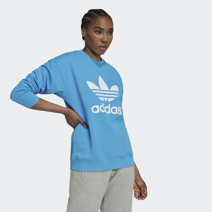 Blue adidas 2024 sweatshirt womens