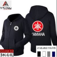 ใหม่ hoodie ซิป Yamaha โลโก้ SABLON DEPAN BELAKANG โลโก้ Yamaha - HITAM 2023