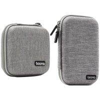 BOONA 2 Pcs Portable Storage Box Waterproof Storage Bag for Hard Drive Power Supply Gray 17.5 X10.5 X5.0Cm &amp; 11X11X4.5Cm