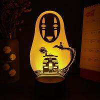 Novelty Spirited away No-Face Image 3D Illusion Night Light for Computer Desktop Decor Touch Sensor Lamp for Bedside Lighting