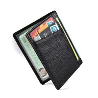 New Fashion Business Credit Card Holder Driving License ID Card Holder Case Bifold Purse Male Litchi Leather Wallet Purse Bag