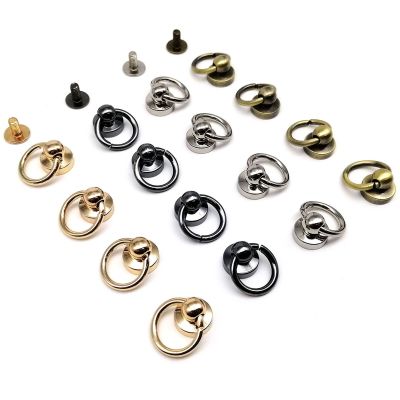 10pcs High Quality Solid Brass Ball Nail Screwback Chicago Screw Rivet Stud with O Ring for Leather Bag Strap Belt Phone Case Nails  Screws Fasteners