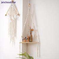 Macrame ชั้นแขวนสไตล์โบฮีเมียน,ชั้นวางของลอย1ชั้น/2ชั้น/3ชั้นชั้นแขวนเชือกหลายชั้นชั้นวางของลอยน้ำ