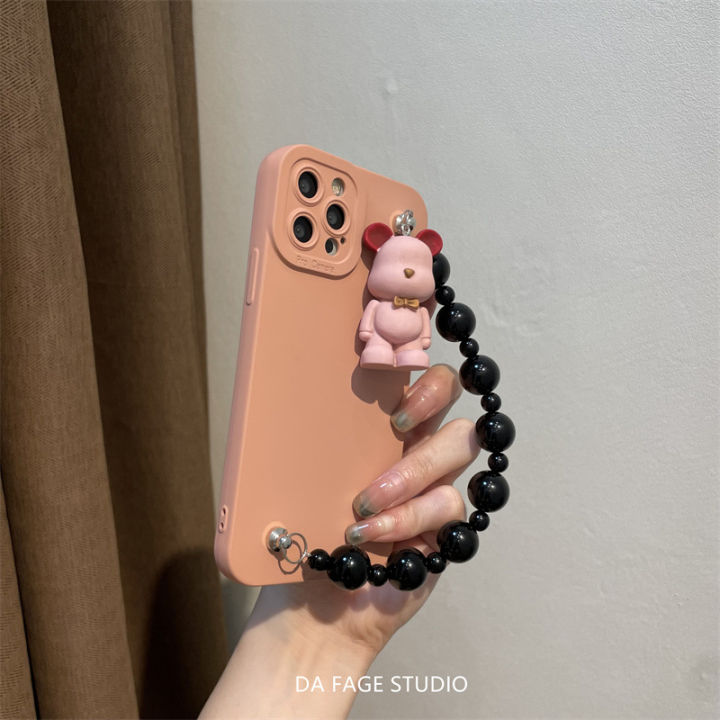 ถั่วแดงผงหมีเปลือกโทรศัพท์มือถือสำหรับ-iphonexr-สไตล์ที่เรียบง่ายสีทึบกรณีโทรศัพท์มือถือสำหรับ-iphone12-จี้โทรศัพท์มือถือสำหรับ-iphone11-เปลือกโทรศัพท์มือถือสำหรับ-iphonexsmax-เปลือกโทรศัพท์มือถือสำหร