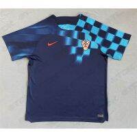 2223 Hot Mens โครเอเชีย Away ฟุตบอล JERSEY Blue JERSEY เสื้อแขนสั้นฟุตบอลฟุตบอล JERSEY เสื้อขนาด S-2XL croh Men JERSEY Tops