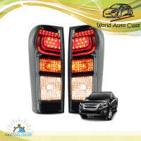 ไฟท้าย สโมคเลนส์ ซ้าย+ขวา LEDs ตัว L Isuzu  Aftermarket Parts D-Max ประตู ปี2012-2018 มีบริการเก็บเงินปลายทาง