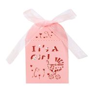 10/25pcs Small Boxes for Baptism Baby Shower Birthday Favor Pink Wrap Supply Wholesale