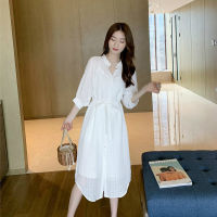 Mumu White Dress+Slip Dress Two-piece Elegant Soft Chiffon High Quality