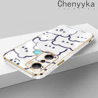 เคส Chenyyka สำหรับ Infinix 20i ร้อน20 Play Hot 20S Hot 20S 30 Play เคส30i ร้อนแบบเต็มหน้าจอหมีน่ารักลวดลายหมีน่ารักเคสโทรศัพท์ซิลิโคนชุบด้านดีไซน์ใหม่ฝาปิดเลนส์เต็มรูปแบบเคสป้องกันกล่องกันกระแทกกล้องถ่ายรูป