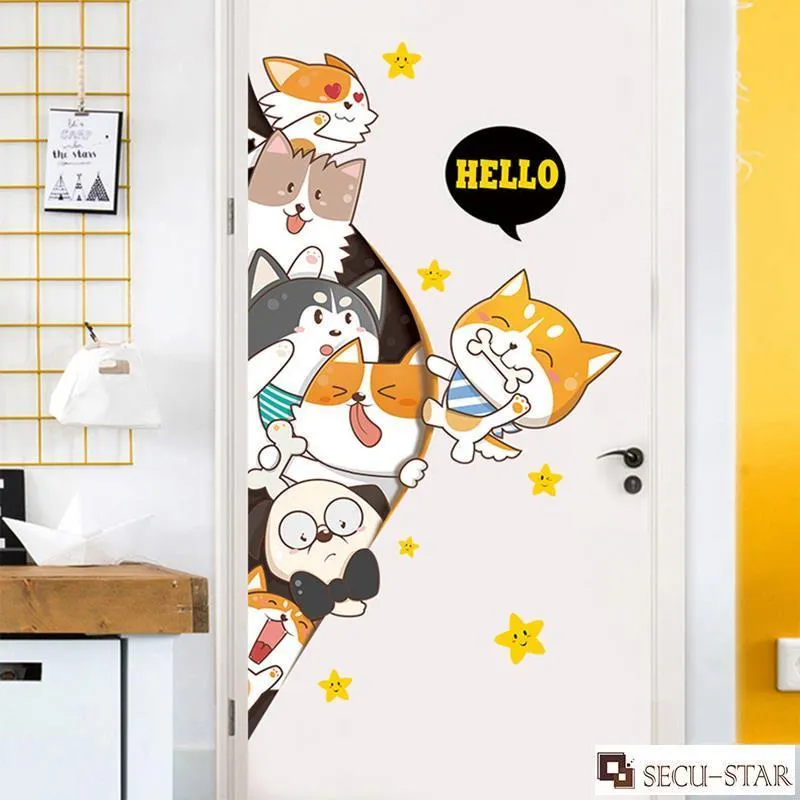 SECU-STAR Cute Cartoon HD Printing Wall Sticker DIY Decor Decal Set | Lazada
