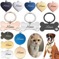 ◐ Free Engraving Cat Dog ID Tag Custom Personalized Dog Collar Pet Charm Name Pendant Bone Necklace Collar Puppy Accessory