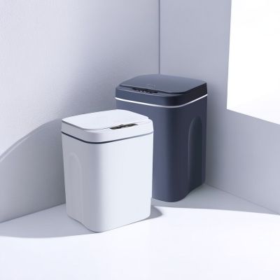 ถังขยะเซ็นเซอร์อัจฉริยะไฟฟ้าระบบอัตโนมัติถังขยะเหนี่ยวนำอัจฉริยะถังขยะแบบสัมผัสสำหรับห้องครัวห้องน้ำ J05ขยะในห้องนอน