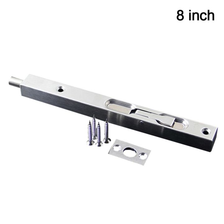 Door Bolt Slide Lock Guard Security Brushed Stainless Steel Gate