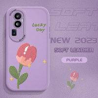 Casing Ponsel เคสสำหรับ OPPO Reno10 Pro + 5G Redmi Note 12 5G Xiaomi Poco X5 5G แบบบางให้ความรู้สึกลายการ์ตูนสีชมพูดอกไม้หลังหนังเคสซิลิโคนนิ่ม PU ปกหนังโทรศัพท์