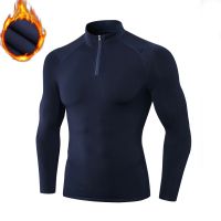 Winter Long Sleeve Thermal Shirts Elastic Running Gym Shirts Sport Tshirt Compression Shirts Bodybuilding Fitness Top Sportswear