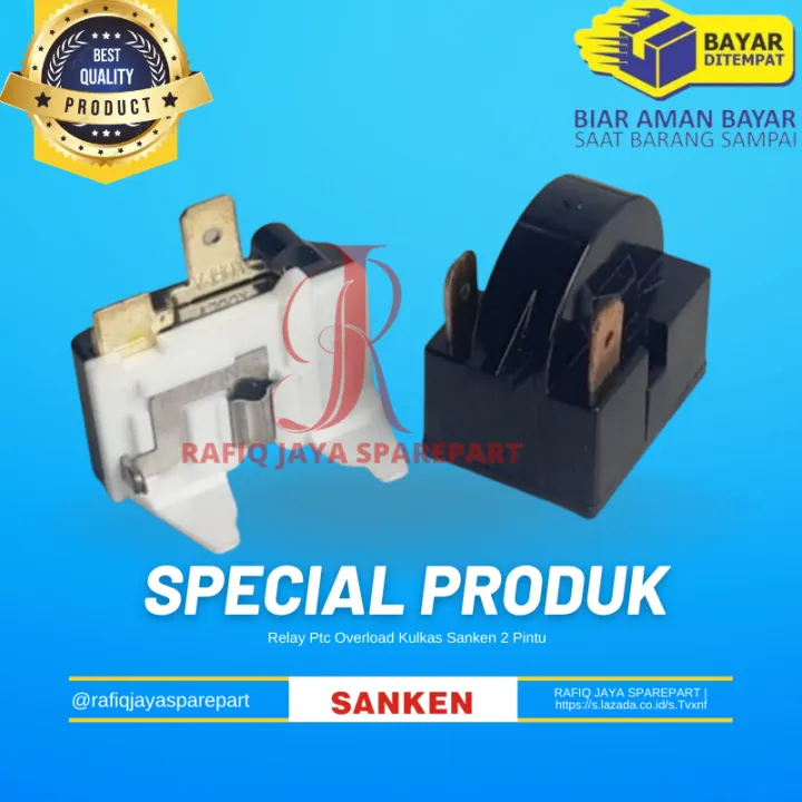 (COD) 1 set relay kulkas sanken 2 pintu sepasang ptc dan overload