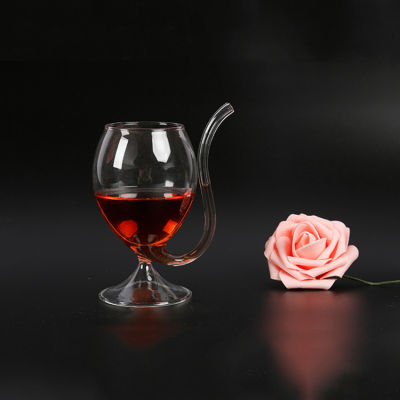 แก้วไวน์แวมไพร์สร้างสรรค์,ขวดเหล้าไวน์ใสพร้อมหลอดดื่มฟาง,แก้ว Sipper หางยาวสำหรับวิสกี้พอร์ตไวน์ค็อกเทล