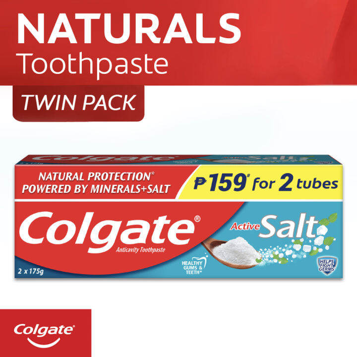 Colgate Active Salt Natural Toothpaste 175g Twin Pack | Lazada PH