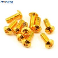 10pcs Grade 12.9 Half Round Head Plating Titanium Gold Hex Screw M2 M2.5 M3 M4 M5 Iso7380 Hex Socket Screw Length 5 30mm