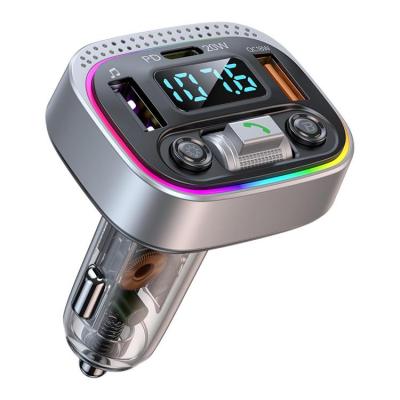 Blue Tooth Fm Transmitter For Car Colorful LED Backlit Wireless Music Player Blue Tooth Car Adapter Supports Qc3.0 Charging And Hands-Free Calling And 3 USB Ports Charger everybody