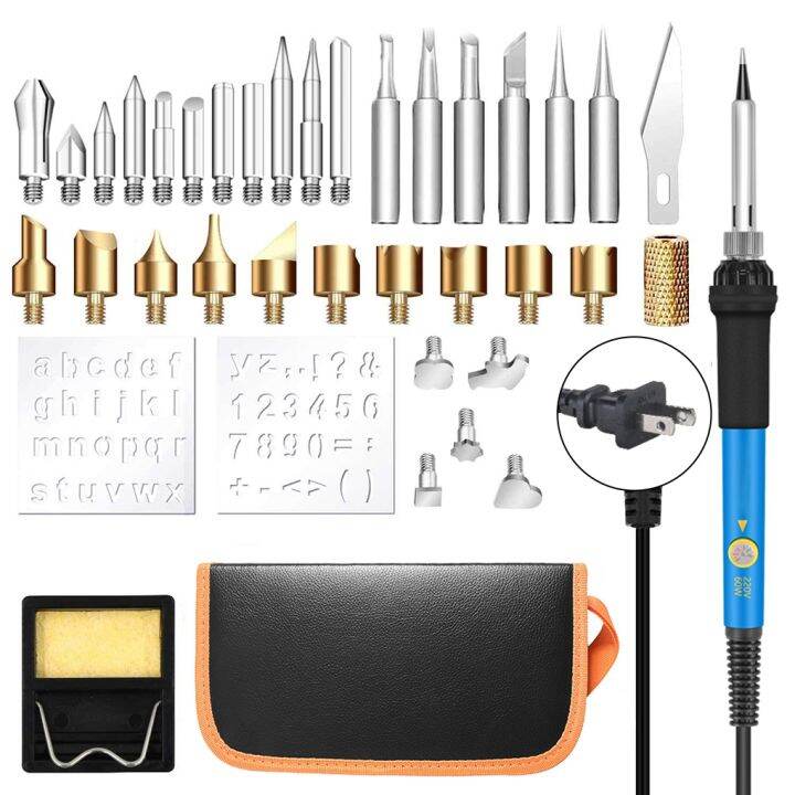 Wood Burning Pen Tip, 22Pcs Brass Soldering Iron Tips Wood Burning Pen Tip Pyrography Welding Tool 60W