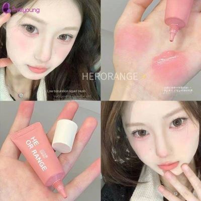 Prettyoung สีกำมะหยี่สีส้มแท่งบลัชน้ำกันน้ำยาวนานบลัชออนเนื้อนุ่มที่ปัดแก้มสีแดงสีธรรมชาติ