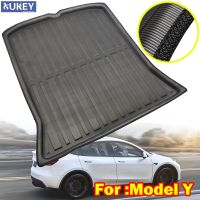 สำหรับ Tesla รุ่น Y 2020 2021Car ด้านหลัง Boot Cargo Liner Protector Trunk Mat ถาดกระเป๋าเดินทางพรม Cover