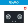 ELBA 2 Burners Glass Stove EGH-G8522G(BK) - High Quality Tempered Glass, Black (5.0kW). 