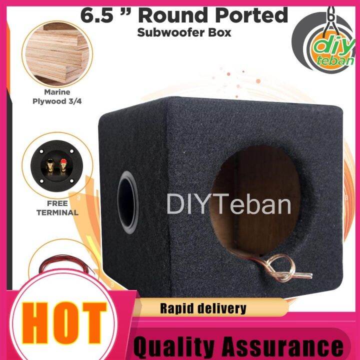 Subwoofer Box 6.5 Inches Speaker Enclosure Pre Installed 2 Air Vent