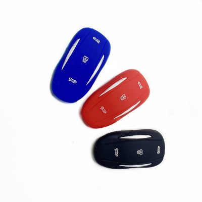 huawe Silicone Remote Car Key Cover Case Shell Protector Car Styling For Tesla Model 3 Model S Key Holder Decoration Car Accessories