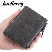 ZZOOI 2020 Men Wallets Card Holders Double Zipper Fashion Short Men Purse PU Leather High Quality Male Purse Gift For  Boy