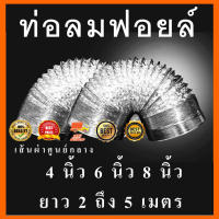 ท่อลมฟรอย 4 6 8 นิ้ว ยาว 2 - 3 เมตร ท่อควัน ท่อไอเสีย ท่อแฟร็ก ท่อยืดหด ท่อแอร์เคลื่อนที่ ท่อเครื่องฟอกอากาศ ท่อระบายอากาศ ท่อลมร้อน(MAI.ENG)