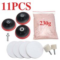 11Pc Watch Glass Screen Windows Car Polishing Kit Repair Remover Cleaning Scratch Removal Powder Wheel Polishing Backing Pad Set