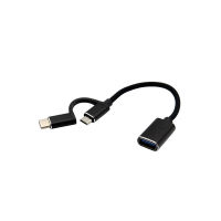 2 Dalam 1 USB 3.0 Kabel Penyesuai OTG untuk Samsung Nilon Tocang Mikro USB Jenis C Penyesuai Penyegerakan Data untuk Jenis-C OTG