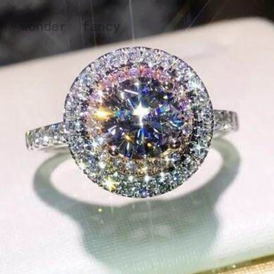แหวนเพชรแฟนซี Wonder เครื่องประดับ925เงินสเตอร์ลิงแหวนแหวนแต่งงานแหวนหมั้นเสน่ห์สำหรับผู้หญิงอุปกรณ์เสริมปาร์ตี้เจ้าสาว