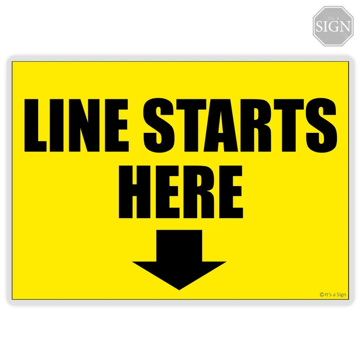 line starts here sign free printable