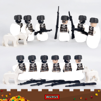 WUHUI 6ชิ้น SWAT ทหารกองทัพ WW2 Minifigures ของเล่นภาชนะอาคารชุดหน่วยการสร้าง Enlighten ตำรวจเมืองที่ทันสมัยคอมมานโดกองกำลังพิเศษอาคารอิฐเด็กของเล่นของเล่นสำหรับหนุ่มๆสาวๆเข้ากันได้กับทุกยี่ห้อ