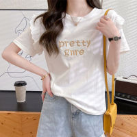 White Tshirt Women Short Sleeve Cotton Tee Korean Tops Fashion Casual Embroidery T Shirt New